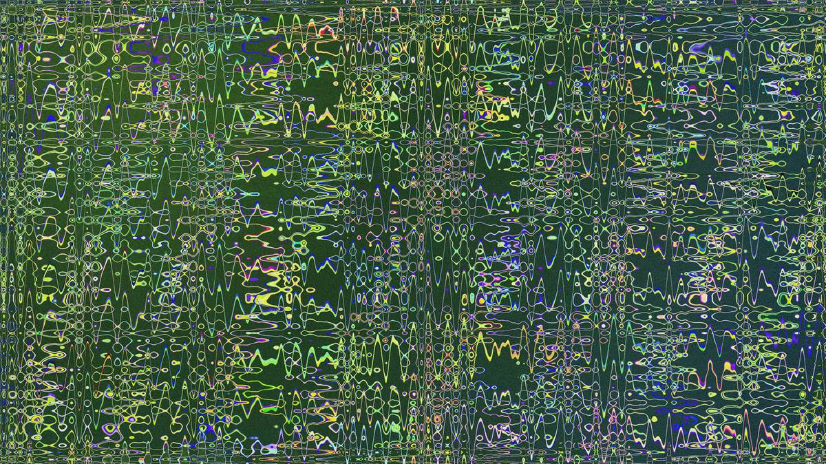 A blurry photograph taken while hiking with text overlay explaining the issue