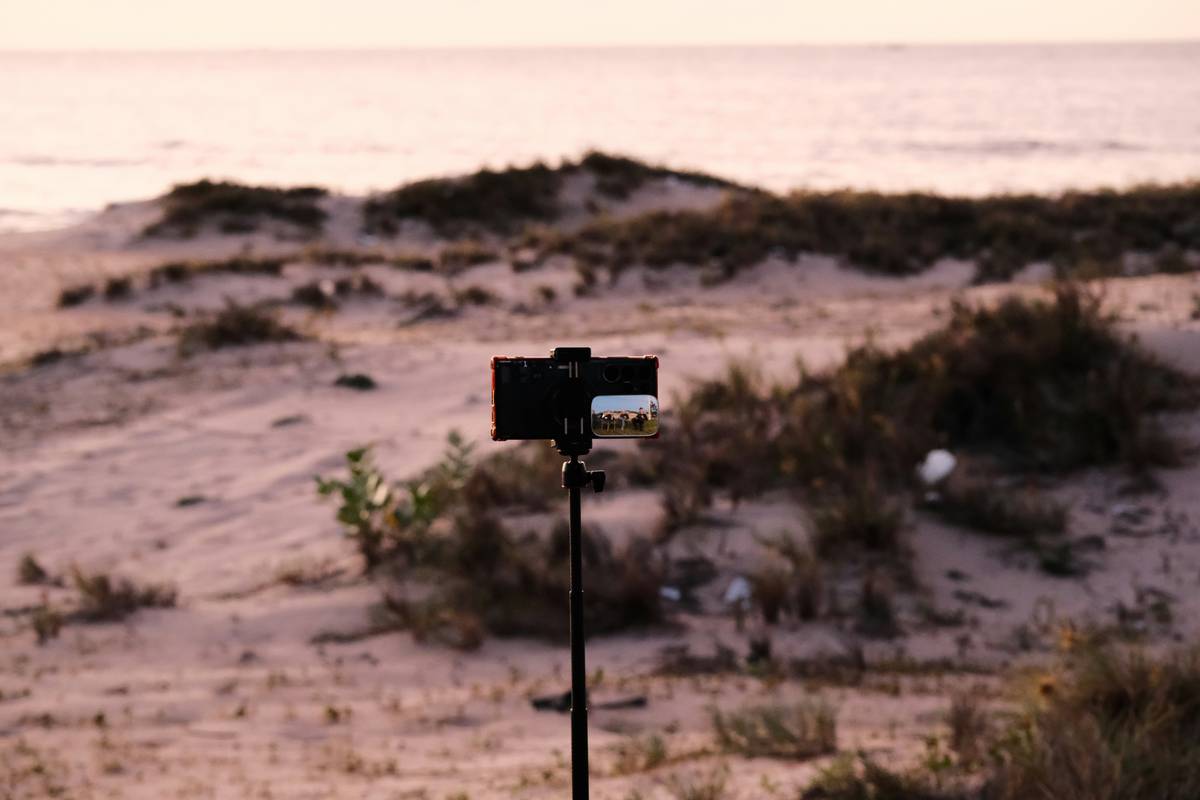 Blurry and improperly exposed photo of mountains