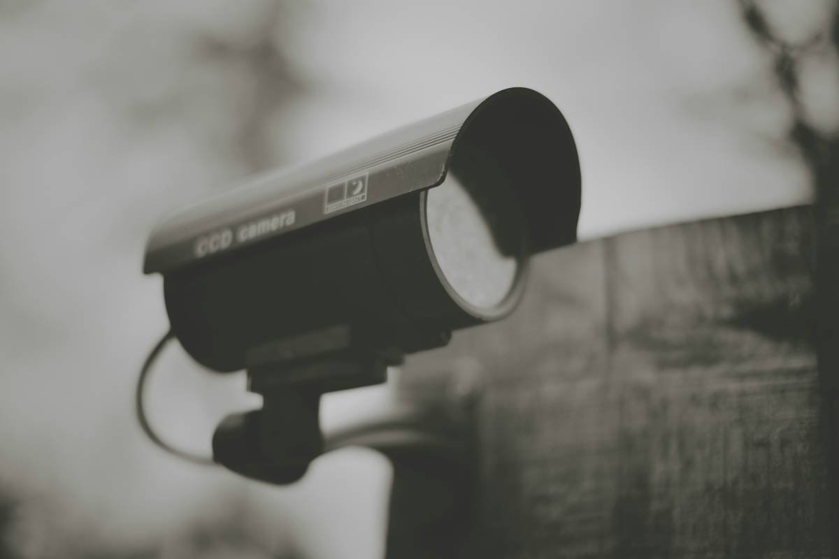 An ominous picture of a CCTV camera